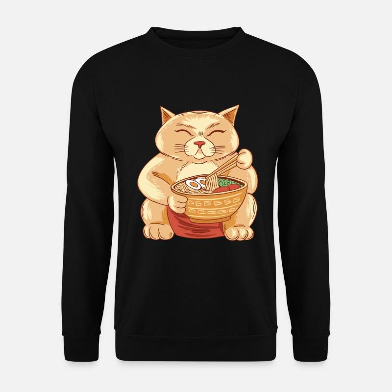 Sumo Cat EatsOuilles Rakmen - Sweat-shirt Unisexe - noir