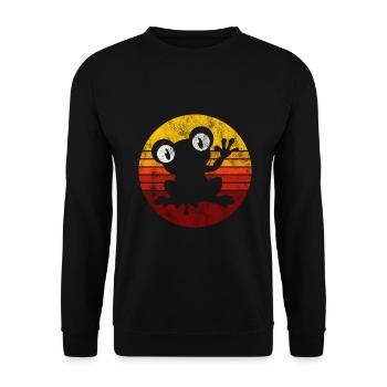 Frog Frogs Gift for Kids Funny Funny - Unisex Sweatshirt - black - Front - Alina (178cm) & Michal (187cm)