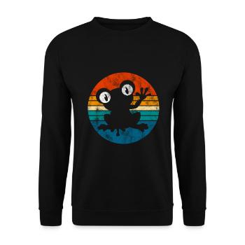 Frosch Frösche Geschenk für Kinder Lustig Witzig - Unisex Pullover - Schwarz - Vorne - Alina (178cm) & Michal (187cm)