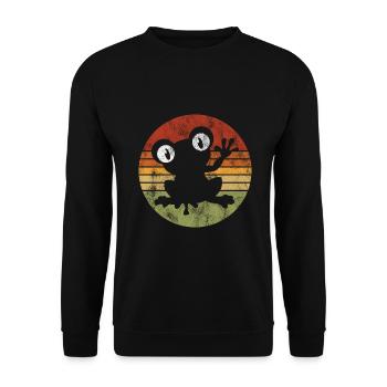 Frog Frogs Gift for Kids Funny Funny - Unisex Sweatshirt - black - Front - Alina (178cm) & Michal (187cm)