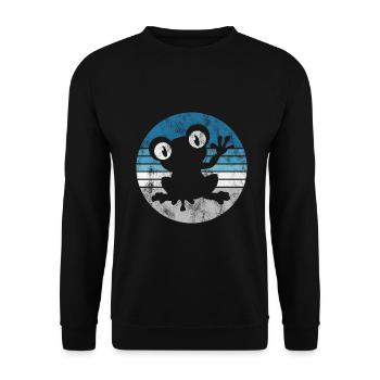 Frosch Frösche Geschenk für Kinder Lustig Witzig - Unisex Pullover - Schwarz - Vorne - Alina (178cm) & Michal (187cm)