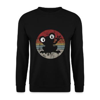Frosch Frösche Geschenk für Kinder Lustig Witzig - Unisex Pullover - Schwarz - Vorne - Alina (178cm) & Michal (187cm)