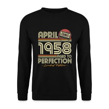 Avril 1958 Naissance Anniversaire Vintage Rétro - Sweat-shirt Unisexe - noir - Devant - Alina (178cm) & Michal (187cm)