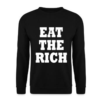 Eat the rich - Unisex Pullover - Schwarz - Vorne - Alina (178cm) & Michal (187cm)