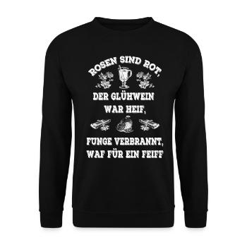 Glühwein Spruch - Unisex Pullover - Schwarz - Vorne - Alina (178cm) & Michal (187cm)