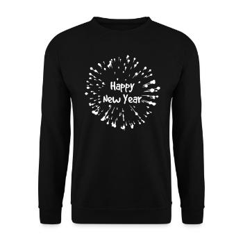 Happy New Year - Unisex Pullover - Schwarz - Vorne - Alina (178cm) & Michal (187cm)