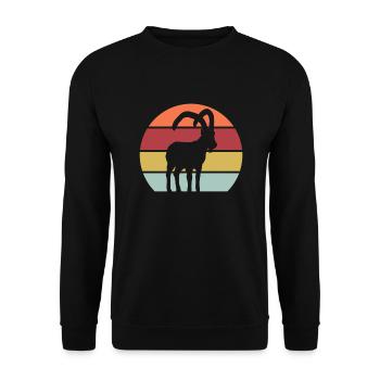 Signe du zodiaque Chamois Escalade Montagnes Animaux - Sweat-shirt Unisexe - noir - Devant - Alina (178cm) & Michal (187cm)