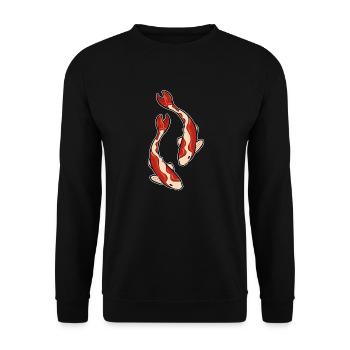 Koi Carpe poisson rouge Poisson d’ornement Aquatic Aquarist - Sweat-shirt Unisexe - noir - Devant - Alina (178cm) & Michal (187cm)