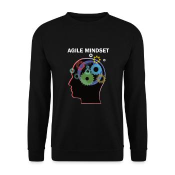 Agile Mindset Scrum Master programmer - Unisex Sweatshirt - black - Front - Alina (178cm) & Michal (187cm)