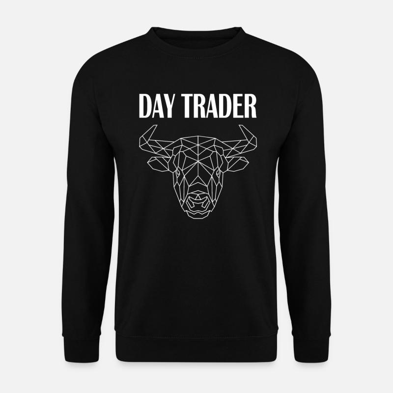 Börse Aktie Day Trader mit Bullenkopf - Unisex Pullover - Schwarz