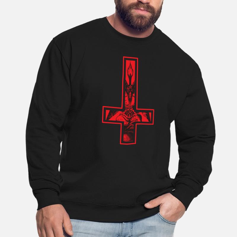 Satan devil cross upside down Baphomet inside Unisex Sweatshirt