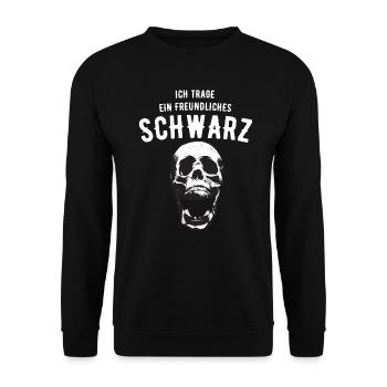 Schädel Totenkopf Skull ein freundliches schwarz - Unisex Pullover - Schwarz - Vorne - Alina (178cm) & Michal (187cm)