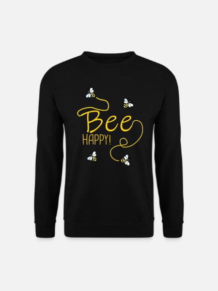 Biene Honigbiene Imker Bee Happy - Unisex Pullover - Schwarz