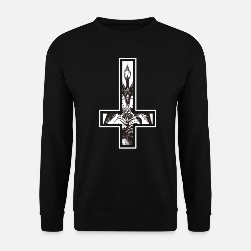Diable Satan Baphomet Antichrist dans la croix - Sweat-shirt Unisexe - noir