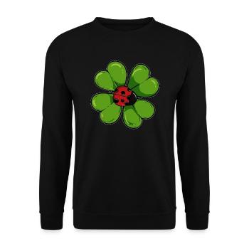 Méditation Coccinelle Méditation Namaste Trèfle Zen - Sweat-shirt Unisexe - noir - Devant - Alina (178cm) & Michal (187cm)