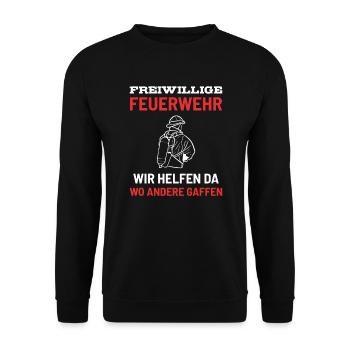 Volunteer Firebrigade Proud Firefighter Hero Axe - Unisex Sweatshirt - black - Front - Alina (178cm) & Michal (187cm)