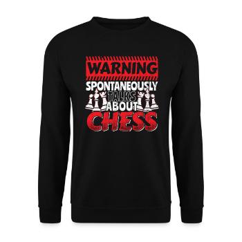 Échecs d’avertissement spontanée discours sur chess - Sweat-shirt Unisexe - noir - Devant - Alina (178cm) & Michal (187cm)