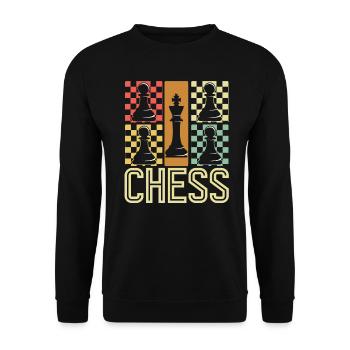 Échecs Chess avec échiquier - Sweat-shirt Unisexe - noir - Devant - Alina (178cm) & Michal (187cm)