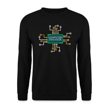 Computer engineer nerd computer science informatics - Unisex Sweatshirt - black - Front - Alina (178cm) & Michal (187cm)