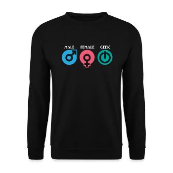 Computer Nerd Computer Science Male Female Geek - Unisex Sweatshirt - black - Front - Alina (178cm) & Michal (187cm)