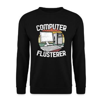Computer Flüsterer Computer Nerd Informatik - Unisex Pullover - Schwarz - Vorne - Alina (178cm) & Michal (187cm)