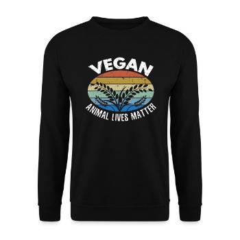 Vegan Animal lives matter Tierschutz Tierrechte - Unisex Pullover - Schwarz - Vorne - Alina (178cm) & Michal (187cm)