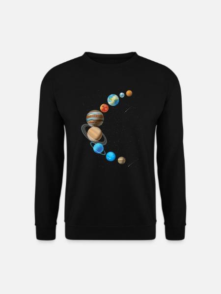 Weltraum Weltall Sonnensystem in Sichelform - Unisex Pullover - Schwarz