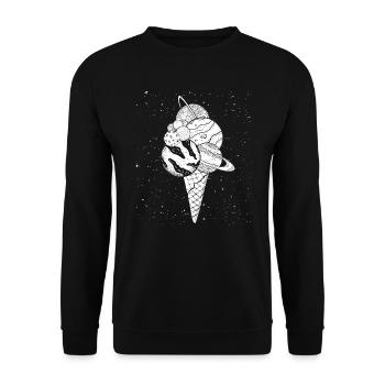 Planet Space Solar System Planets in Ice waffle - Unisex Sweatshirt - black - Front - Alina (178cm) & Michal (187cm)