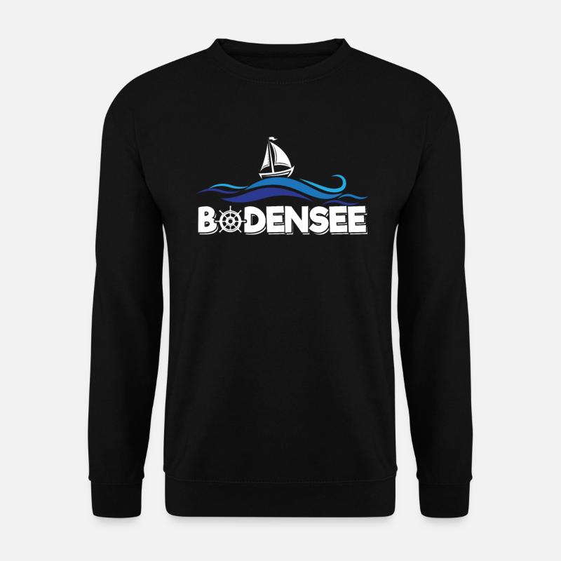 Bodensee Urlaub Segeln Segelschiff Segelboot - Unisex Pullover - Schwarz