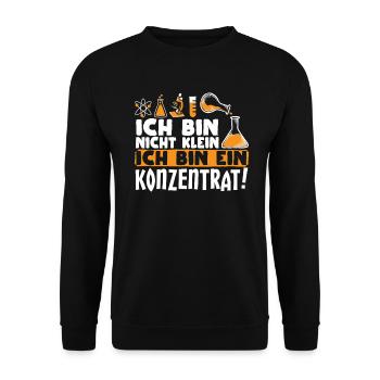 Chemie Ich bin nicht klein Ich bin ein Konzentrat - Unisex Pullover - Schwarz - Vorne - Alina (178cm) & Michal (187cm)