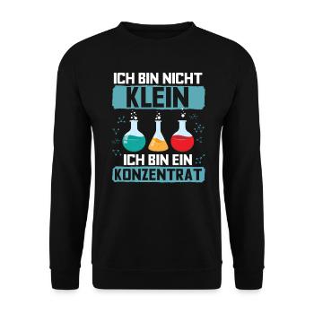 Ich bin nicht klein Ich bin ein Konzentrat Chemie - Unisex Pullover - Schwarz - Vorne - Alina (178cm) & Michal (187cm)
