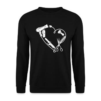 Ciseaux de coiffeur coiffeur peigne comme un coeur - Sweat-shirt Unisexe - noir - Devant - Alina (178cm) & Michal (187cm)