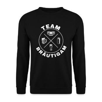 Bräutigam Support Crew Hochzeit Junggeselle - Unisex Pullover - Schwarz - Vorne - Alina (178cm) & Michal (187cm)