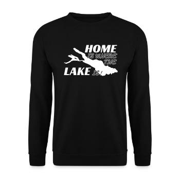 Lake Constance Home is where the lake is - Unisex Sweatshirt - black - Front - Alina (178cm) & Michal (187cm)