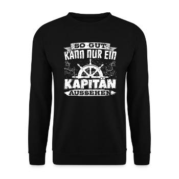 So gut kann nur ein Kapitän aussehen - Unisex Pullover - Schwarz - Vorne - Alina (178cm) & Michal (187cm)