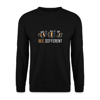 Bee Different Imker Imkerin Biene Bienenzüchter - Unisex Pullover - Schwarz - Vorne - Alina (178cm) & Michal (187cm)