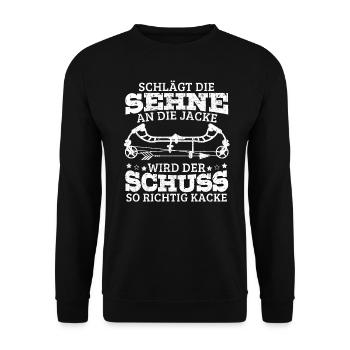 Bogenschießen Bogenschütze Bogen Compoundbogen - Unisex Pullover - Schwarz - Vorne - Alina (178cm) & Michal (187cm)