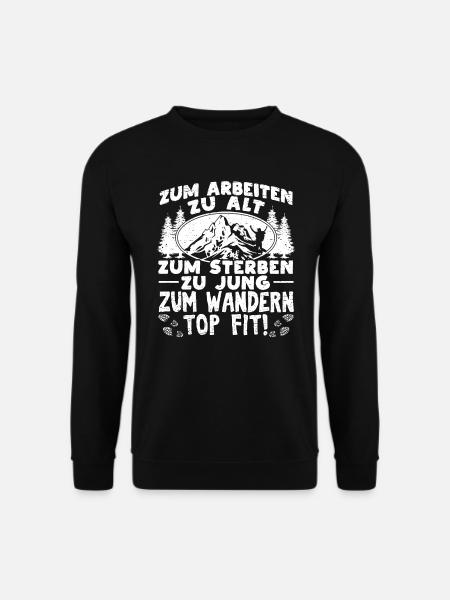 Rentner und Rentnerin im Ruhestand auf Wanderung - Unisex Pullover - Schwarz