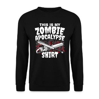 Zombie-Jäger Zombieapokalypse Halloween - Unisex Pullover - Schwarz - Vorne - Alina (178cm) & Michal (187cm)