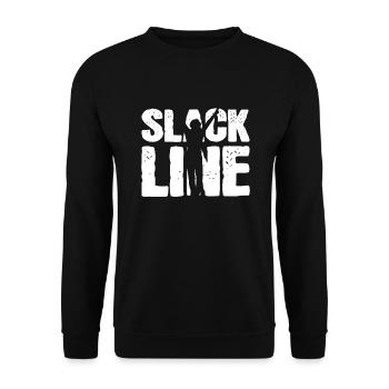 Slackline Vintage Slacklining Klettern Bouldern - Unisex Pullover - Schwarz - Vorne - Alina (178cm) & Michal (187cm)