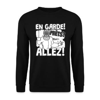 Fencing en garde with epee - Unisex Sweatshirt - black - Front - Alina (178cm) & Michal (187cm)