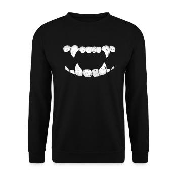 Vampire Vampire Vampire Teeth Bloodsucker Halloween - Unisex Sweatshirt - black - Front - Alina (178cm) & Michal (187cm)