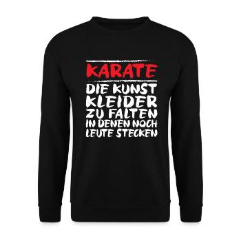 Karate Kunst Kampfsportler Selbstverteidigung - Unisex Pullover - Schwarz - Vorne - Alina (178cm) & Michal (187cm)