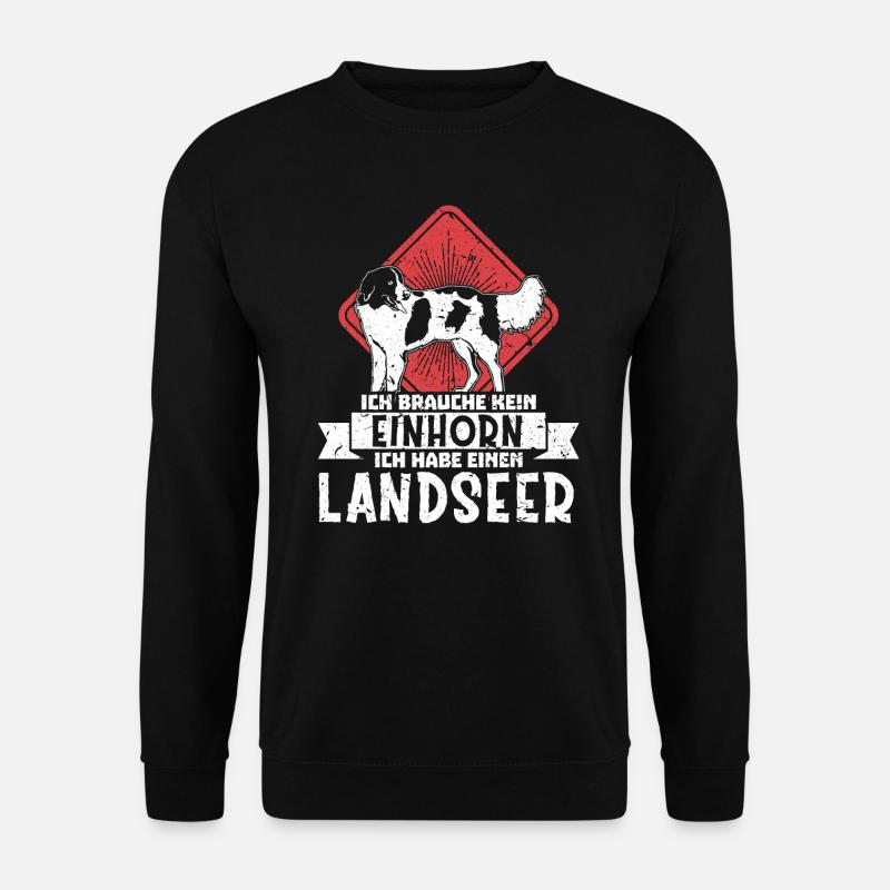 Einhorn Ich habe einen Landseer Hund Hundebesitzer - Unisex Pullover - Schwarz