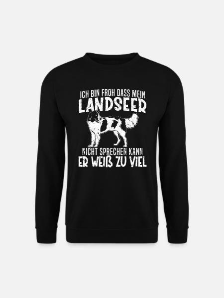 Hund Hunde Hundefreund Mein Landseer weiß zu viel - Unisex Pullover - Schwarz