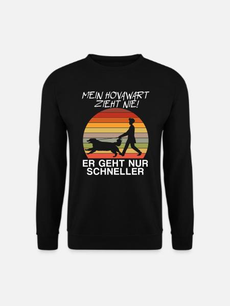 Lustiger Hunde Spruch Mein Hovawart zieht nie - Unisex Pullover - Schwarz