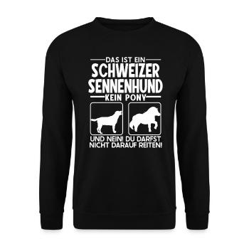 Das ist ein Schweizer Sennenhund kein Pony - Unisex Pullover - Schwarz - Vorne - Alina (178cm) & Michal (187cm)