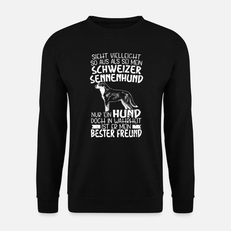 Mein Schweizer Sennenhund ist mein bester Freund - Unisex Pullover - Schwarz