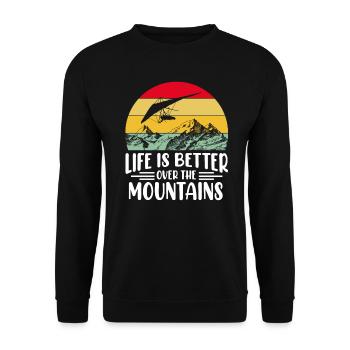Gleitschirmflieger Hanggleiter Gleitschirm Berge - Unisex Pullover - Schwarz - Vorne - Alina (178cm) & Michal (187cm)