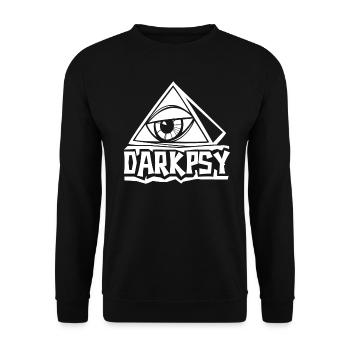 Darkpsy Psytrance Goa Psychedelic Party - Unisex Pullover - Schwarz - Vorne - Alina (178cm) & Michal (187cm)